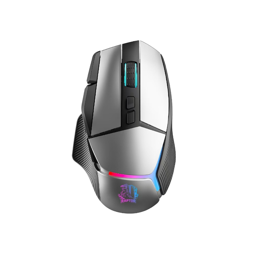Mouse Gamer Inalámbrico Raptor Storm Grip 9 Botones 24000dpi Blanco