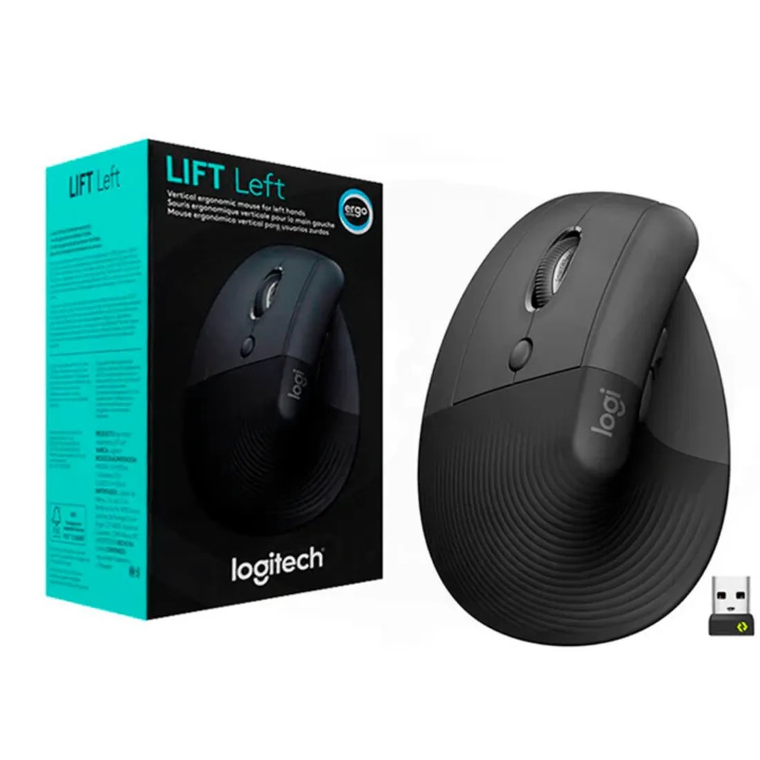 Mouse Vertical Inalámbrico Logitech Ergo Lift Zurdos Grafito
